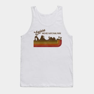 Explore Arches National Park Retro 70s/80s Stripe Tank Top